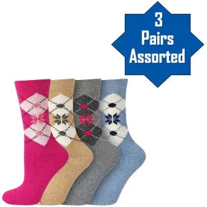 3 Pack Womens Mid Calf Socks - UK 4-7