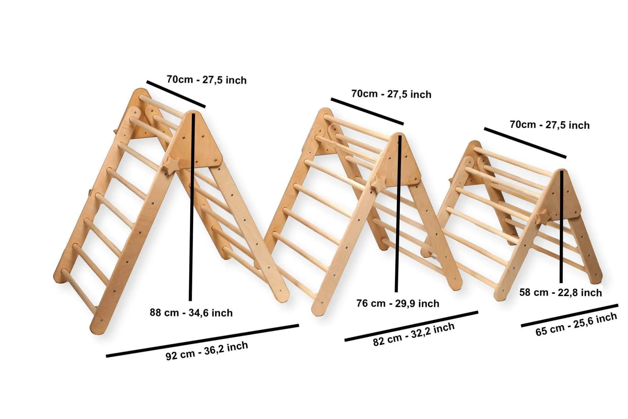 3 size Montessori Triangle Climber Set | Indoor Playground for Kids