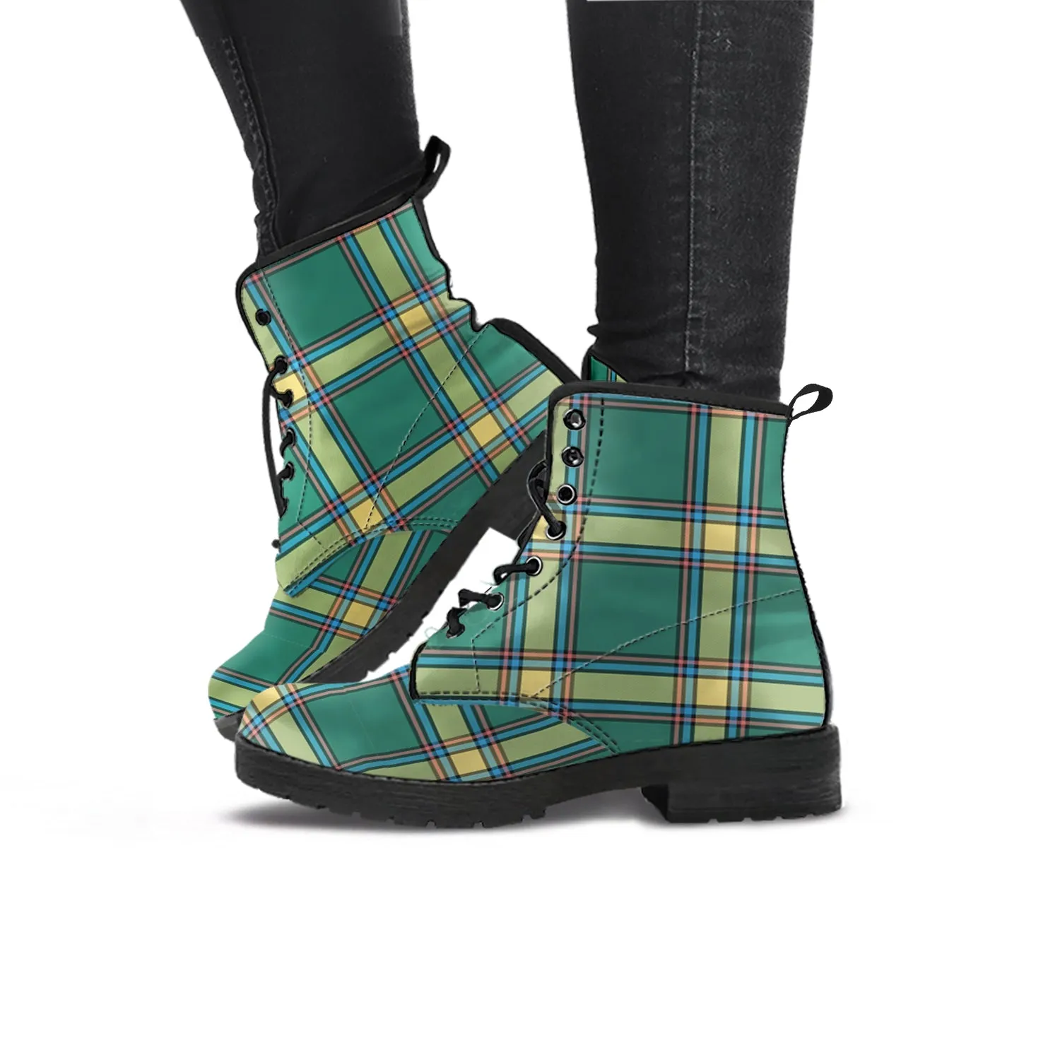 Alberta Province Canada Tartan Leather Boots