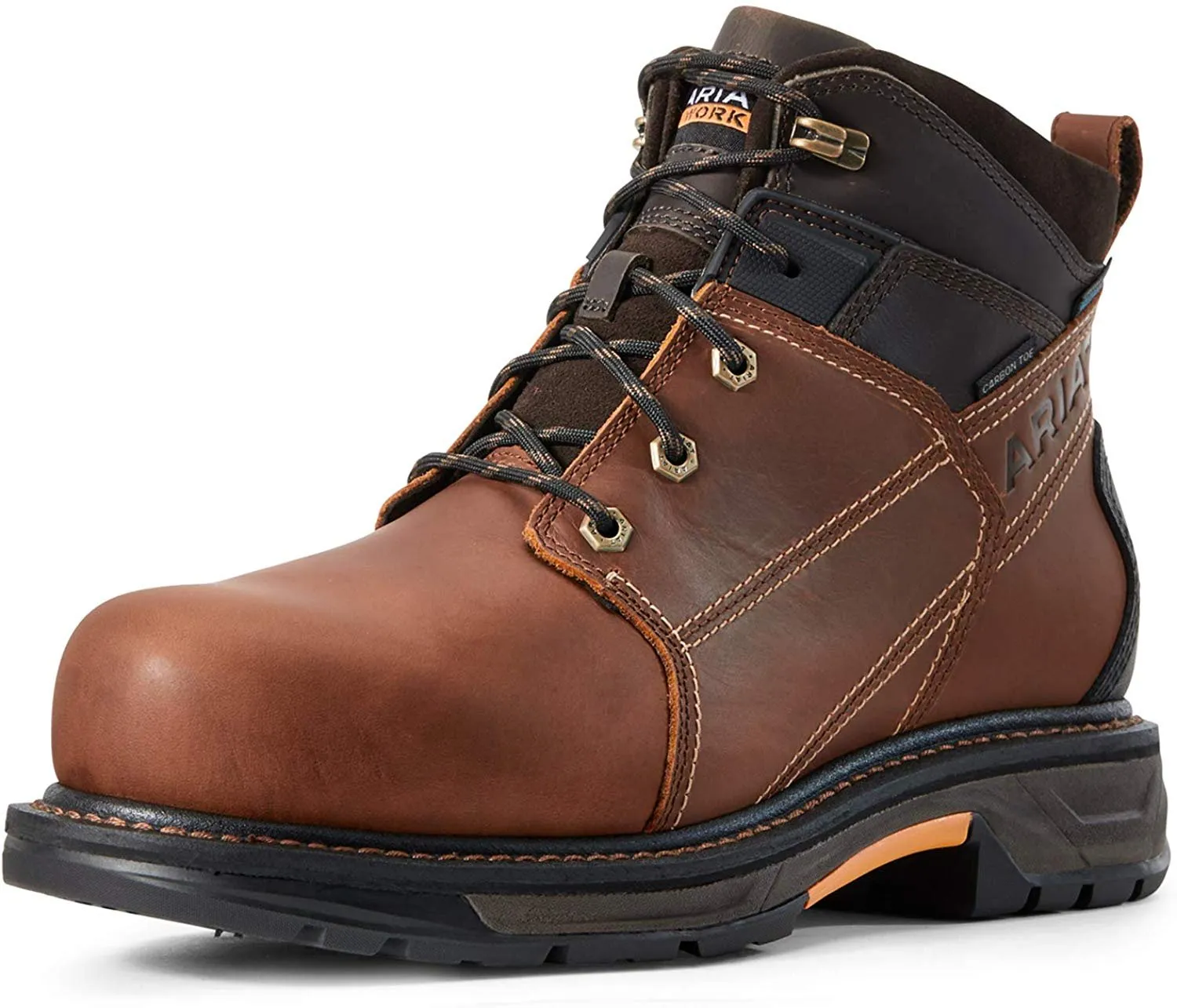 Ariat Men's Workhog Xt 6" Waterproof Carbon Toe Work Boot, Russet Brown