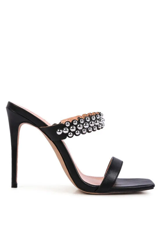 BANDY HIGH HEEL METAL BALL SANDALS