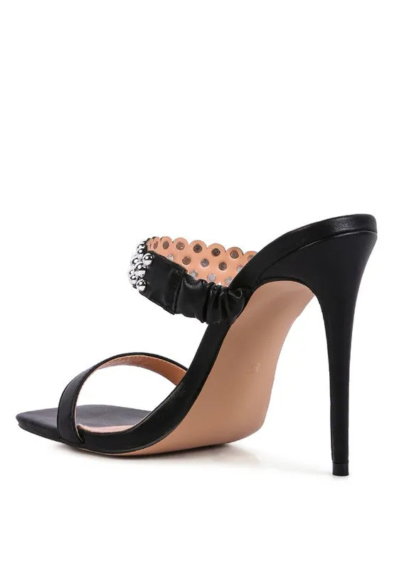 BANDY HIGH HEEL METAL BALL SANDALS