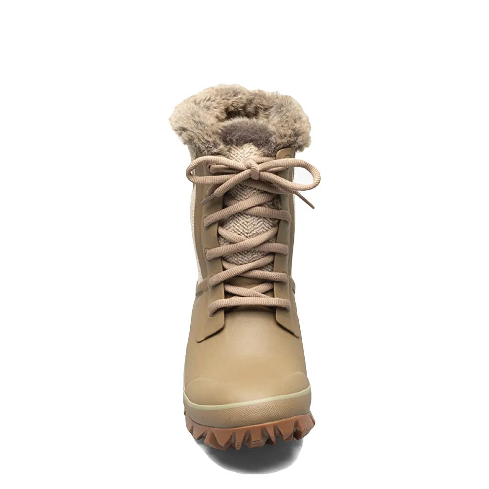 Bogs Women's Arcata Cozy Chevron Waterproof Boot in Taupe