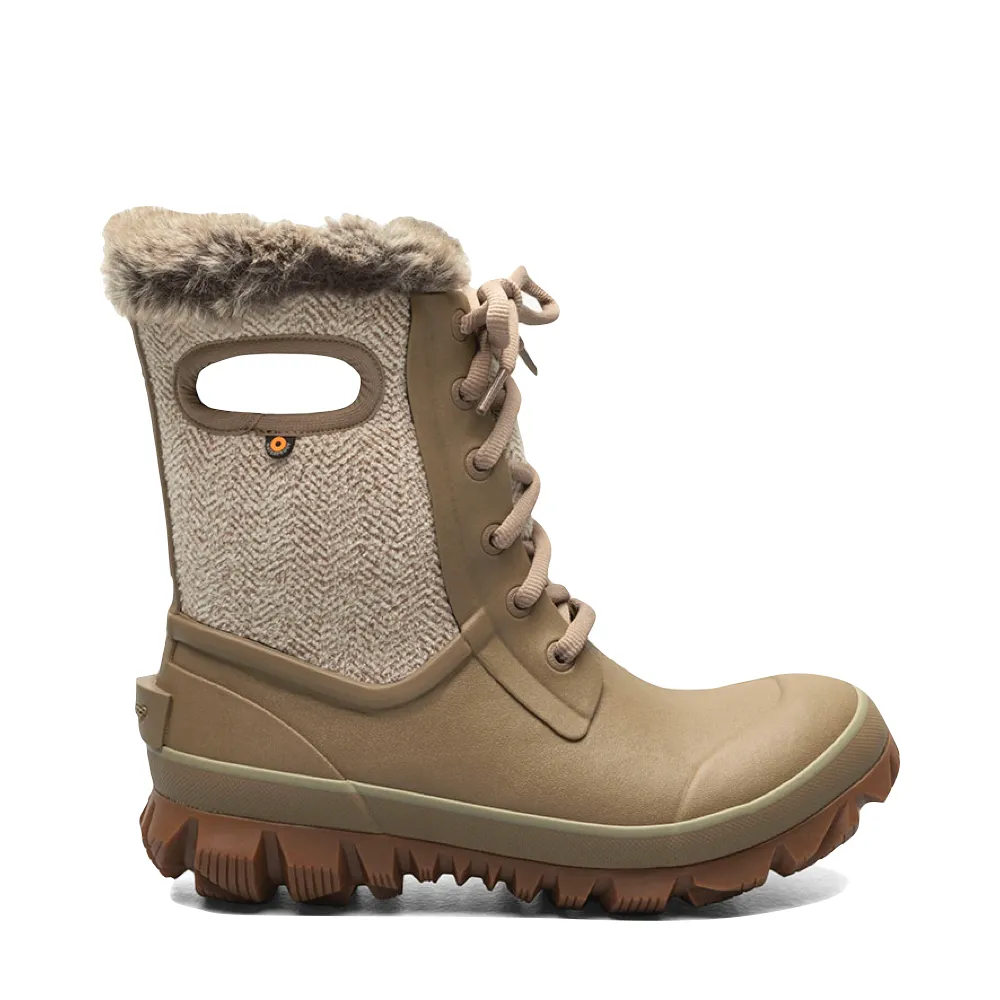 Bogs Women's Arcata Cozy Chevron Waterproof Boot in Taupe