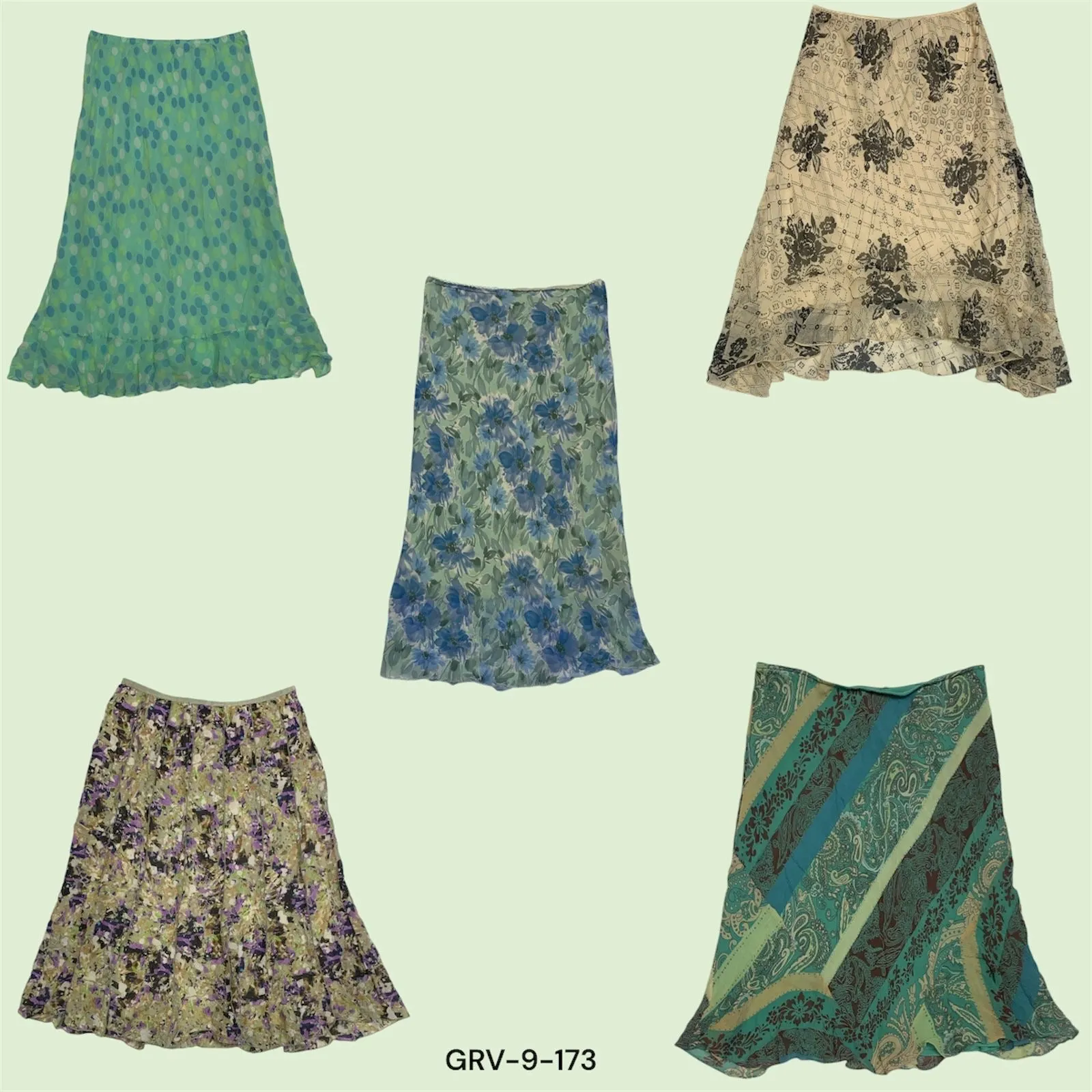 Bold & Breezy – Y2K Mix Poly Skirt for a Retro Look(9-173)