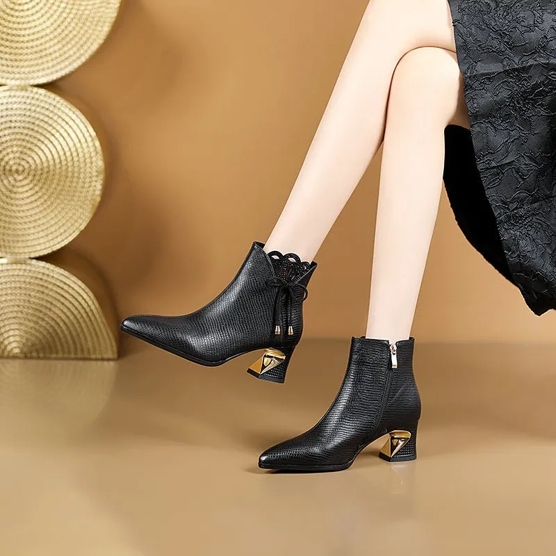 ChicLux Exotic Chic Ankle Boots