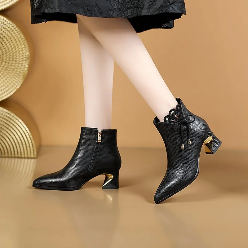 ChicLux Exotic Chic Ankle Boots