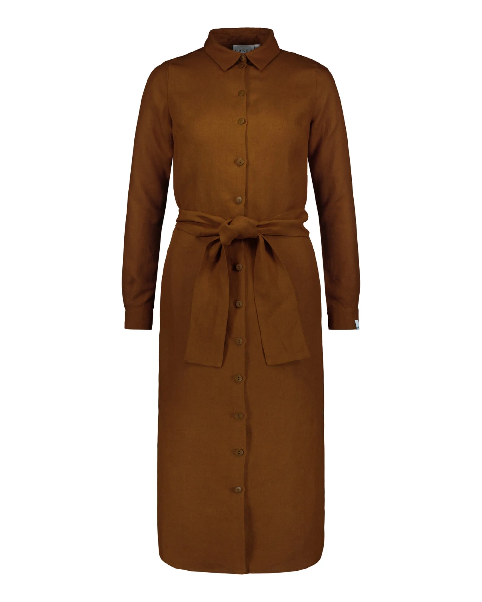 Chloe Linen Dress Brown