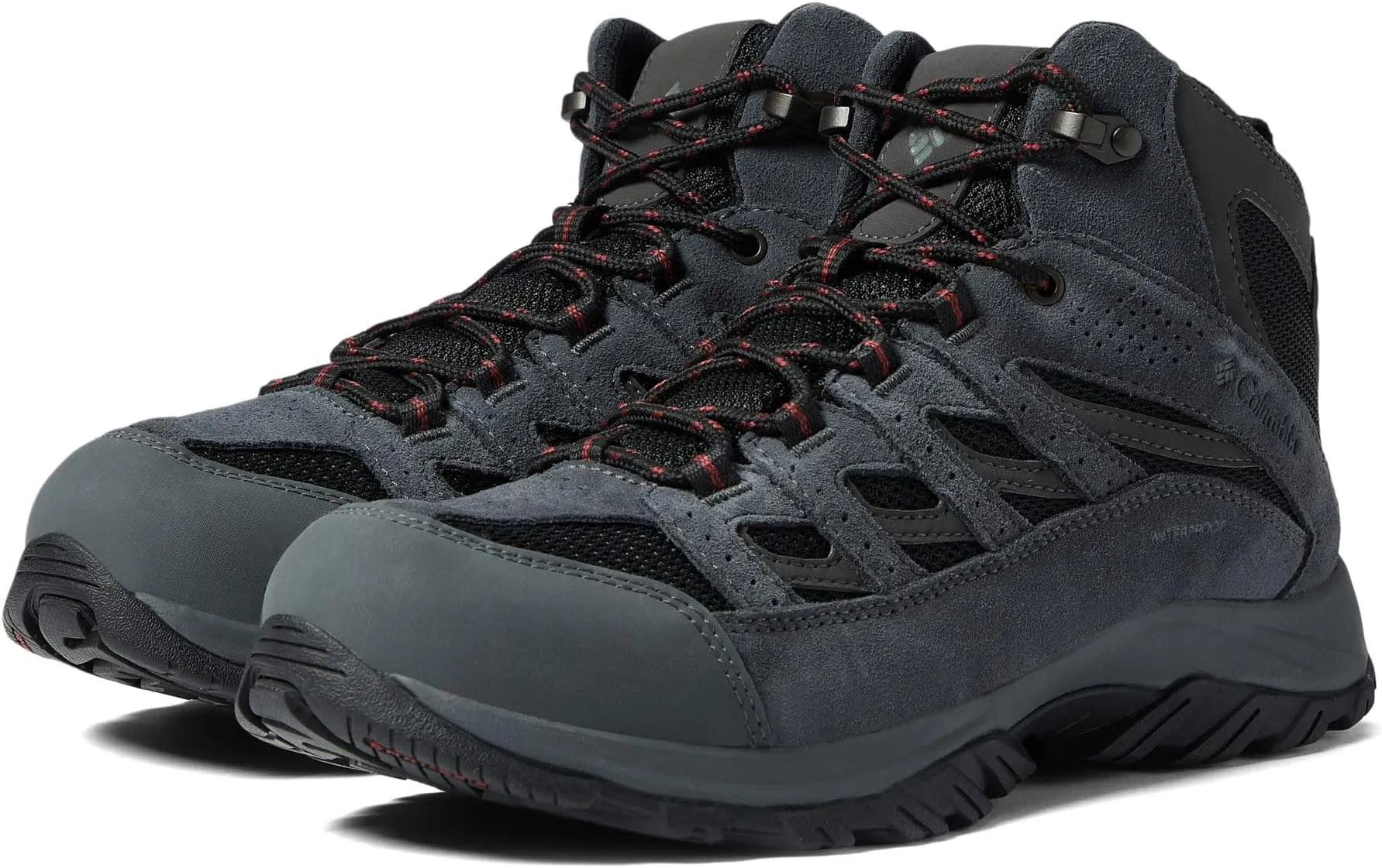 Crestwood Mid Waterproof Columbia Hiking Shoes, Black/Charcoal