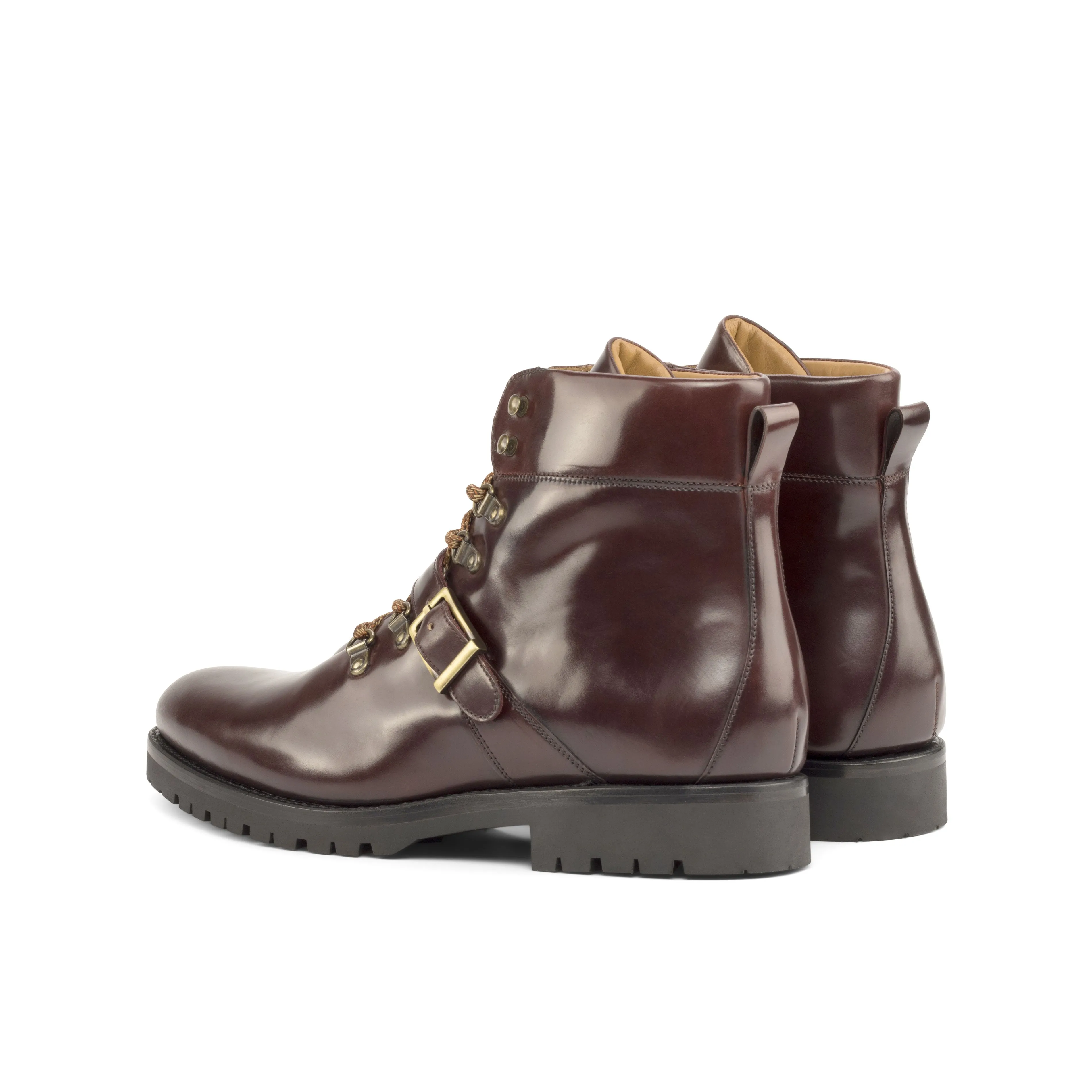 DapperFam Everest in Burgundy Men's Italian Cordovan Leather Hiking Boot