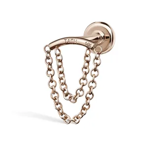 Double Chain Drape Earring by Maria Tash in 14K Rose Gold