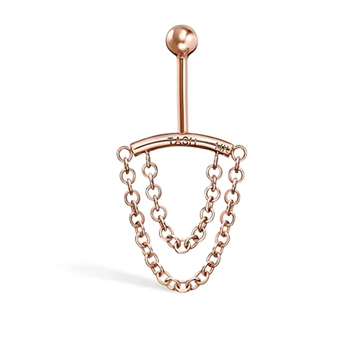 Double Chain Drape Earring by Maria Tash in 14K Rose Gold