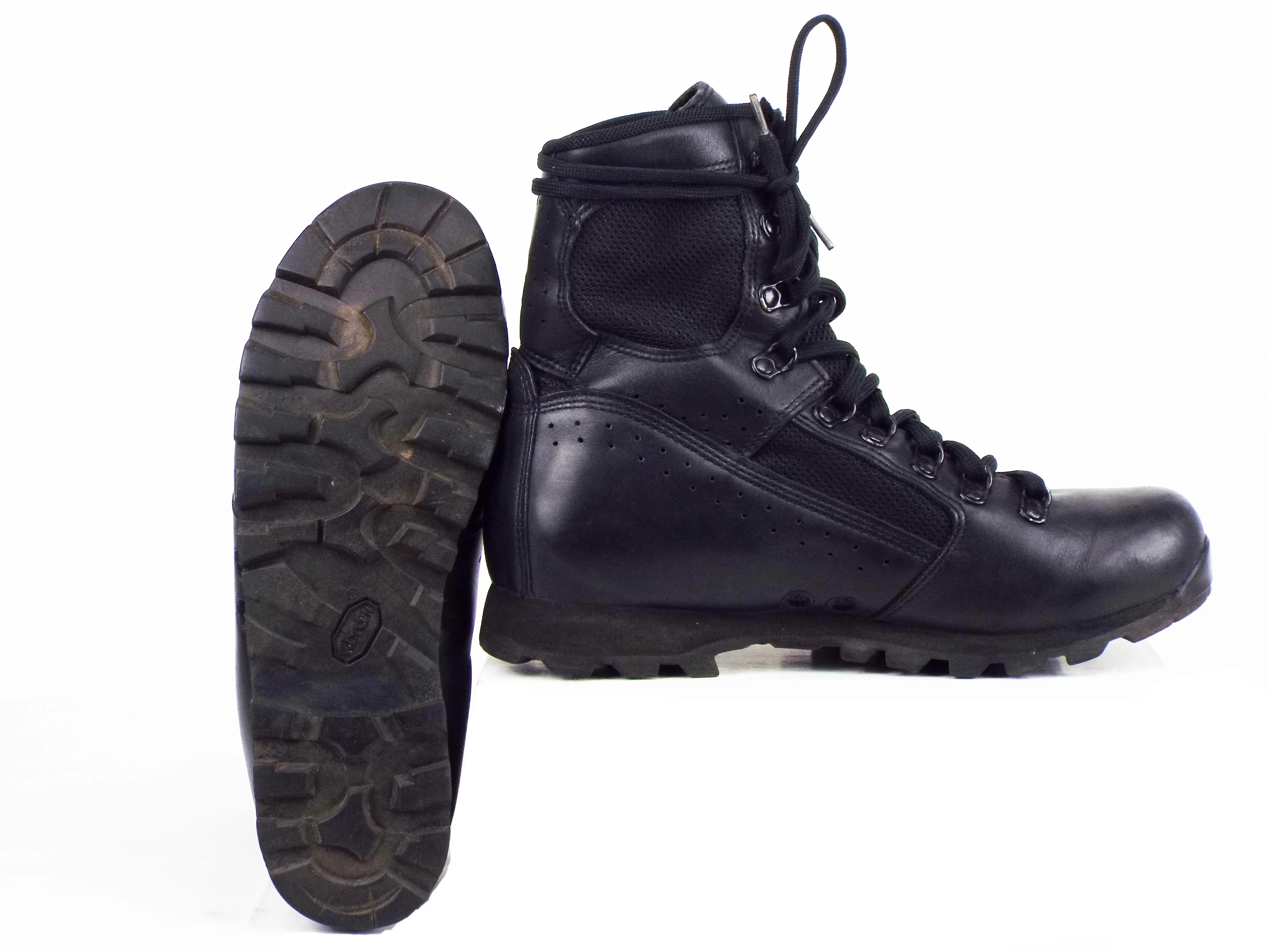 Dutch Army - Meindl - Black Leather Jungle Boots w/ Cordura - Grade 1