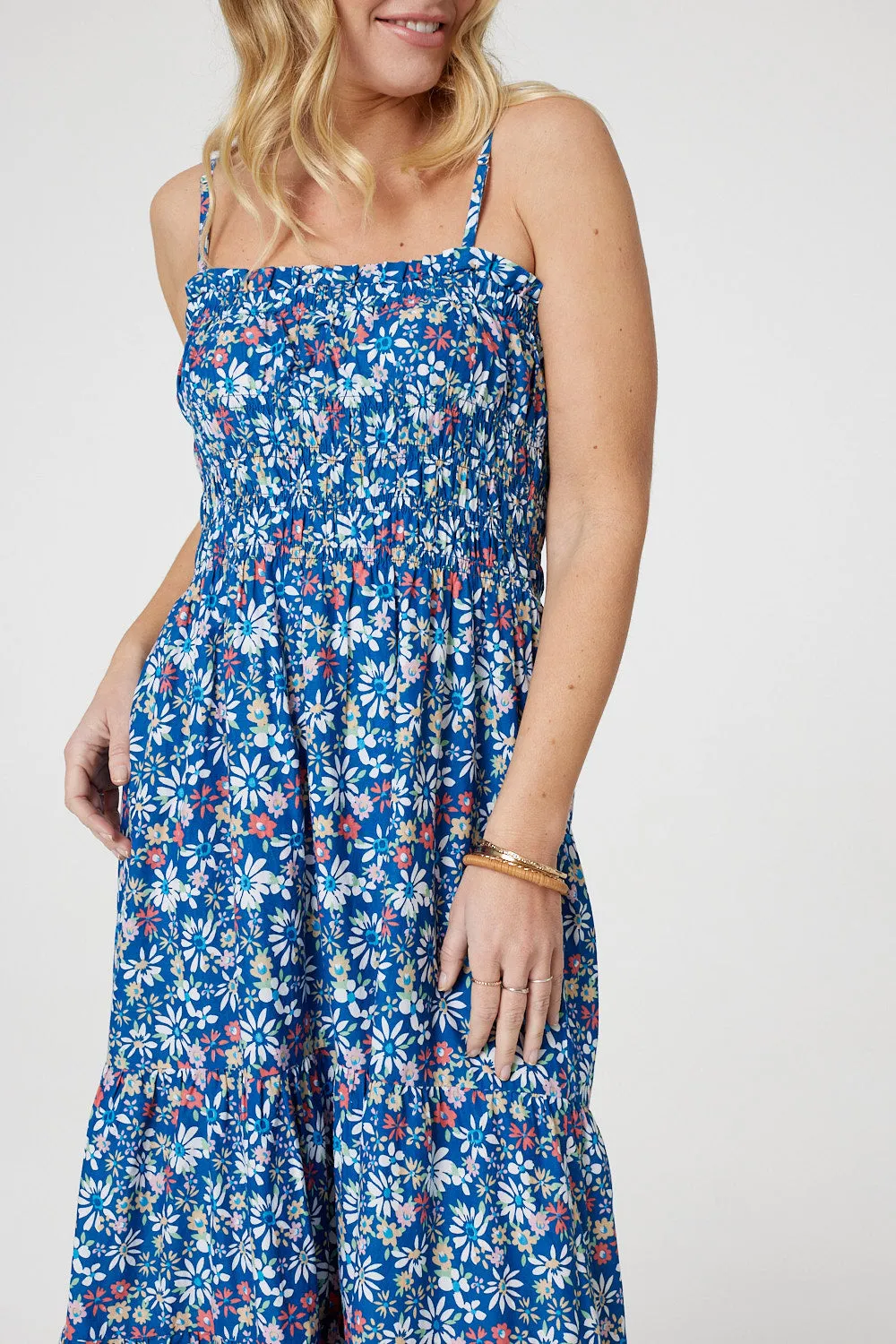 Floral Sleeveless Midi Sun Dress