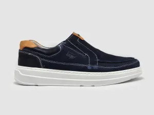 Men's Casual Slip-On Leather Shoes - Blue