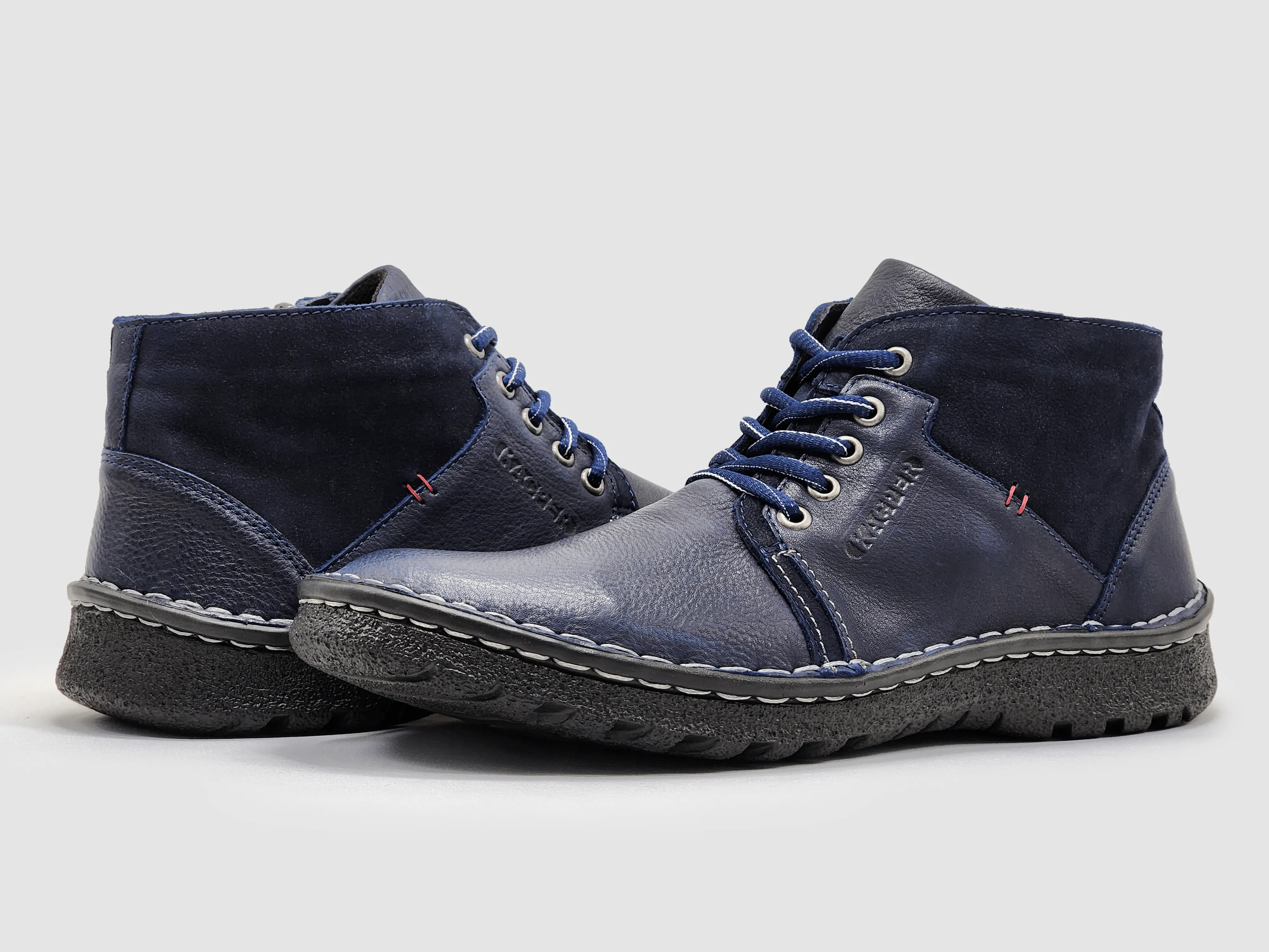 Men's Frosty Insulated Zip-Up Leather Boots - Navy