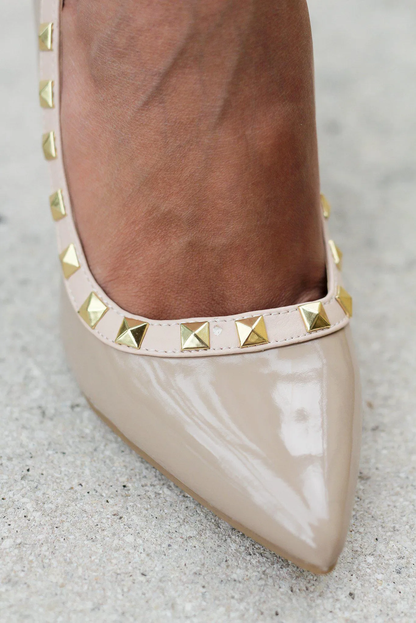 Natural Studded Heels