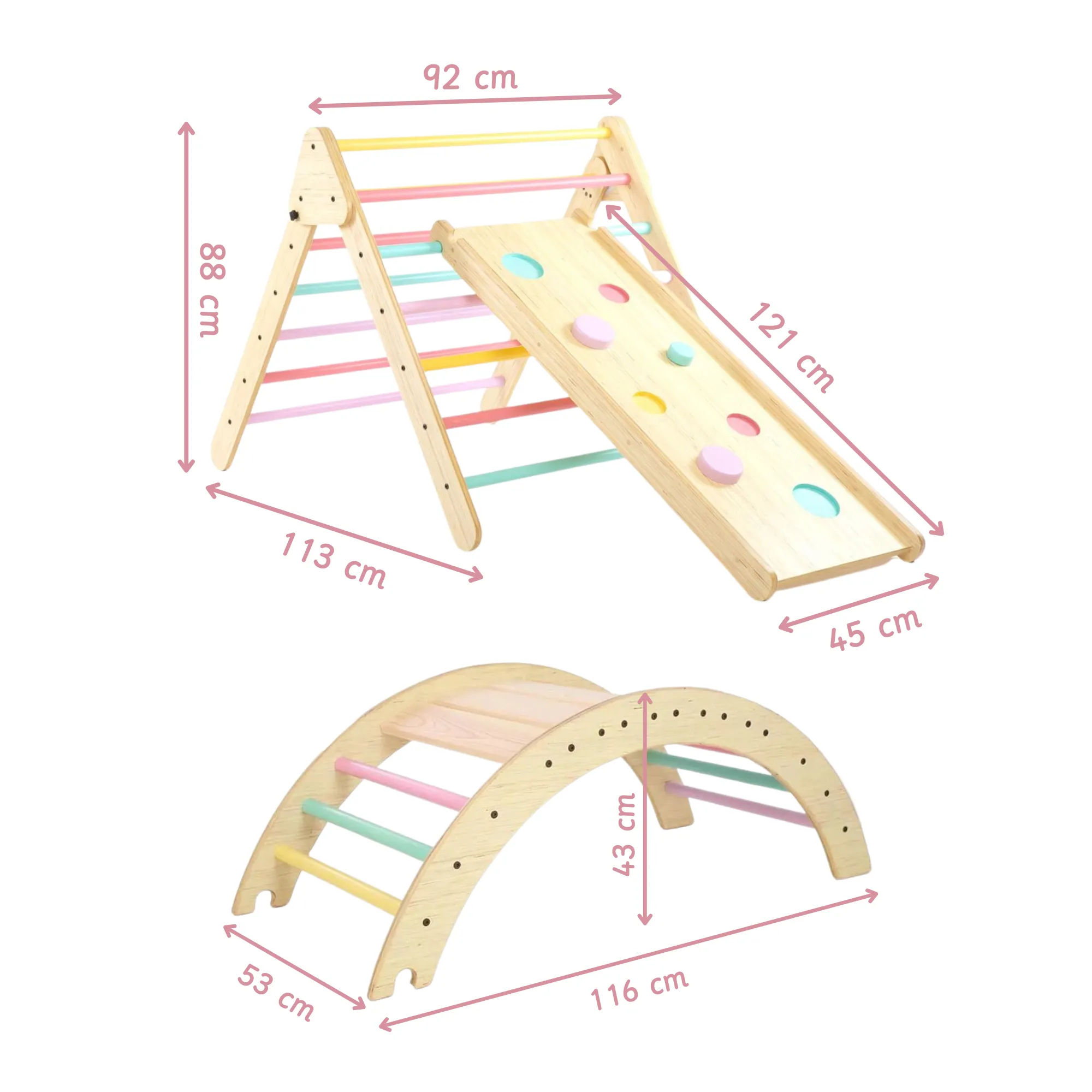 Pikler Triangle and Pikler Arch - Semi Colored