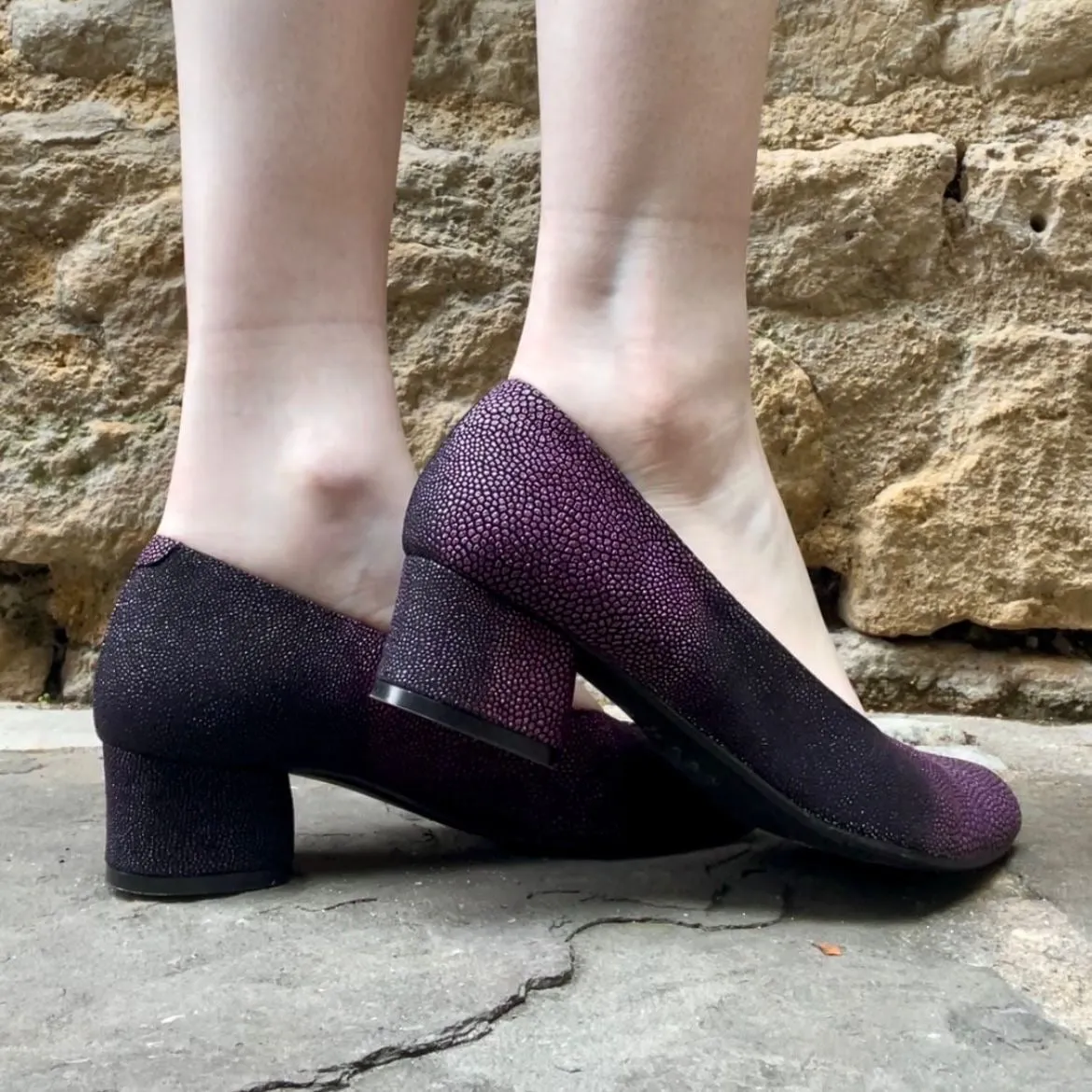 Polo - Purple Stingray Low heel shoe