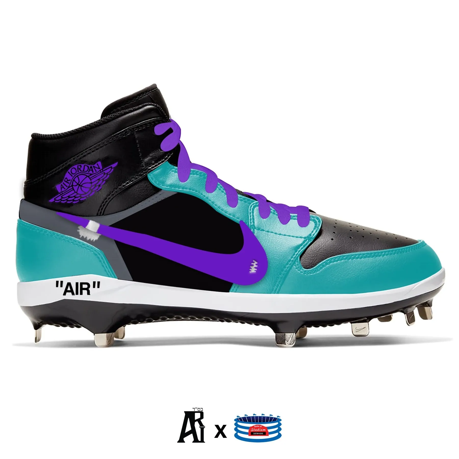 "Arizona Throwback OW" Jordan 1 Retro Cleats