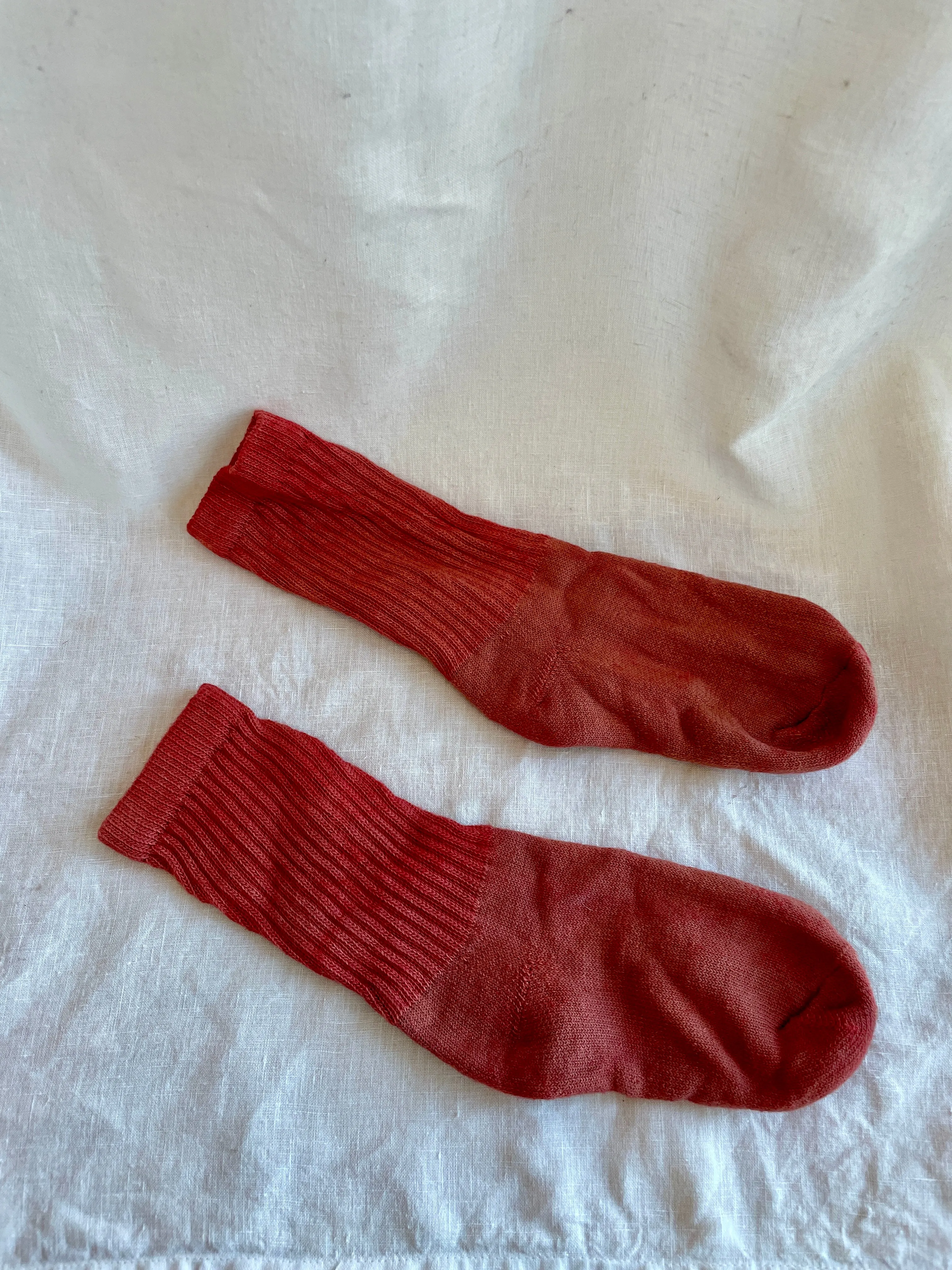 Red Organic Cotton Plant Dyed Socks