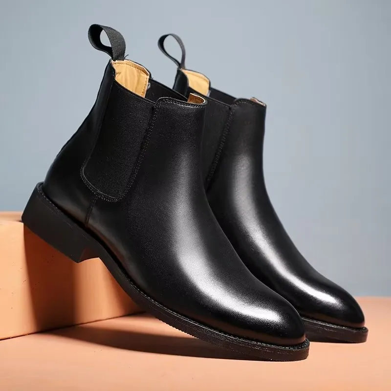 RomaLuxe Pointed Toe Chelsea Boots