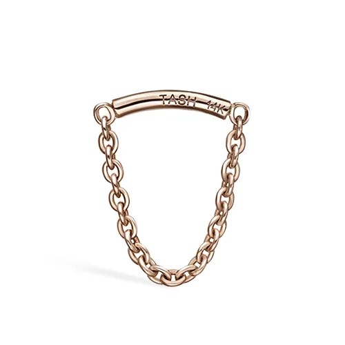 Single Chain Drape Threaded Stud Earring by Maria Tash in 14K Rose Gold