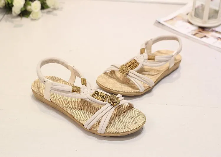 Summer Beach Beaded Soft Sandals For Women