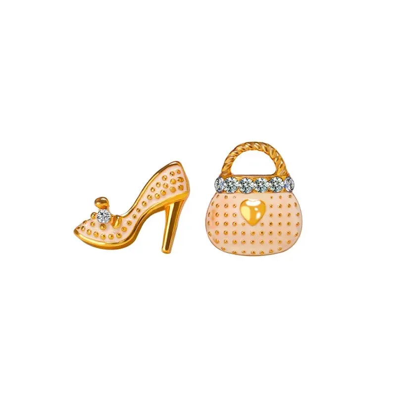 Trendy Girl's Heels Creative Diamond OL Fashion Studded Bag High Earring