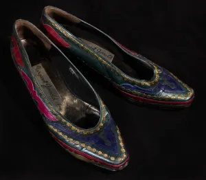 Vintage 80's  Leather Applique Shoes