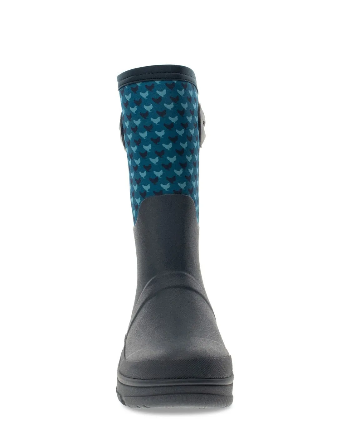 Women's Chicken Houndstooth Neoprene Mid Cold Weather Boot - Blue