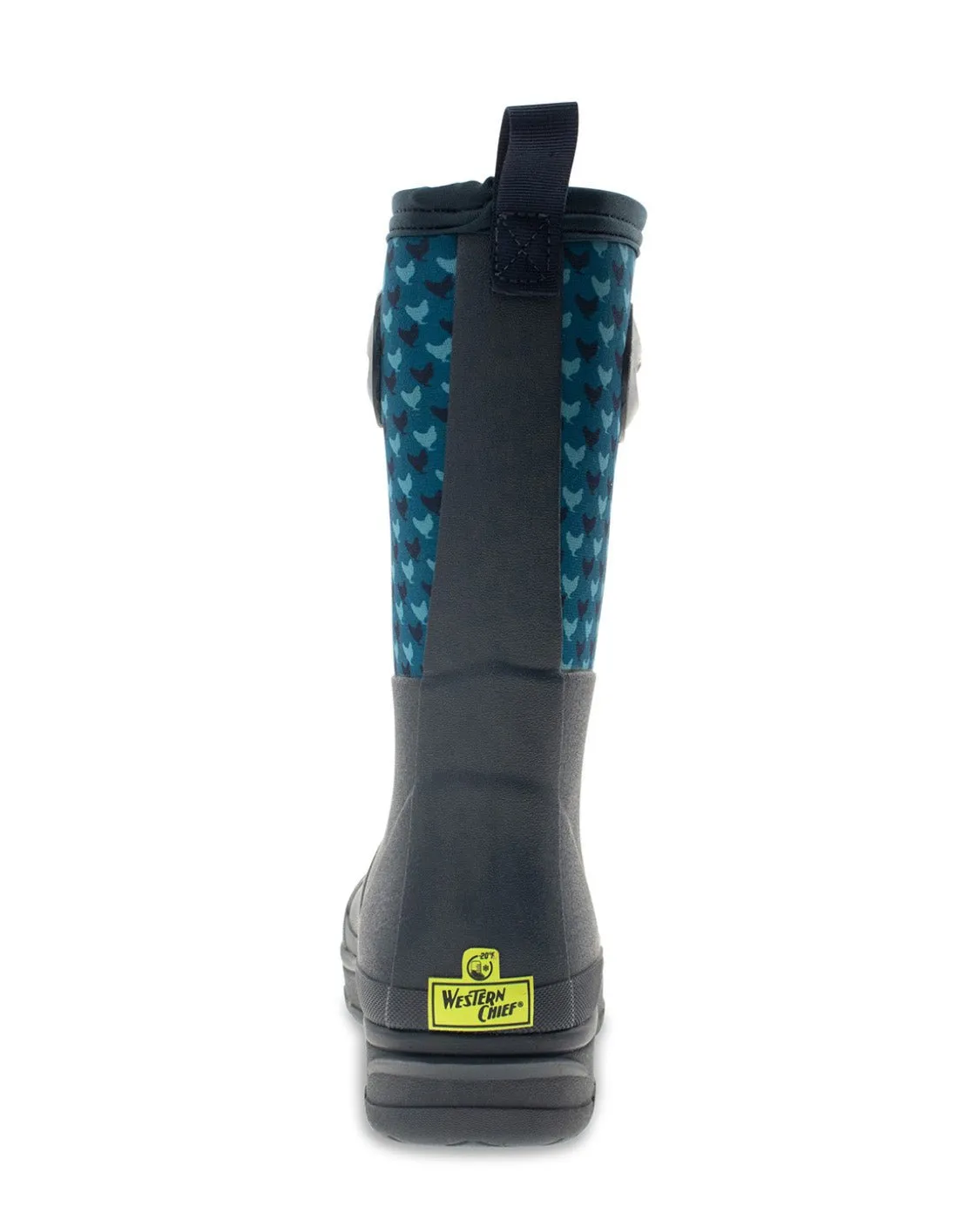 Women's Chicken Houndstooth Neoprene Mid Cold Weather Boot - Blue