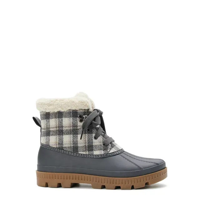 Women’s Lace Up Plaid Duck Boots