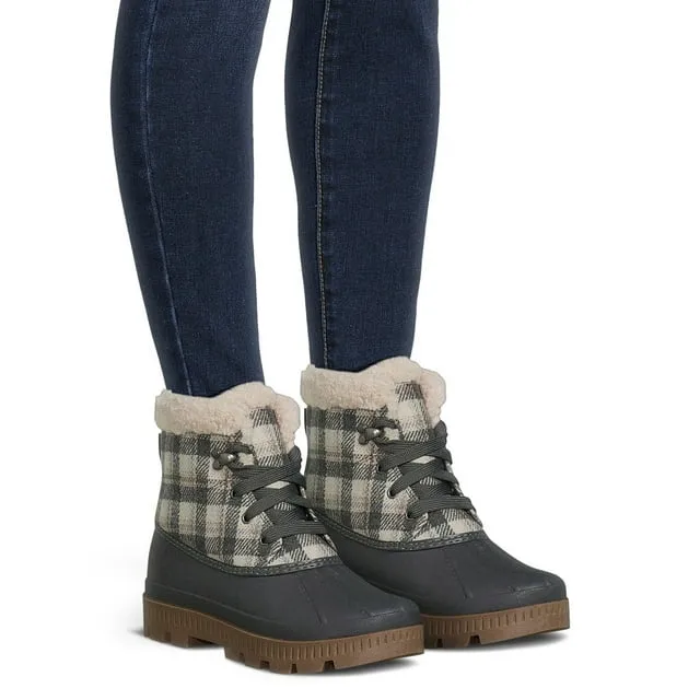 Women’s Lace Up Plaid Duck Boots