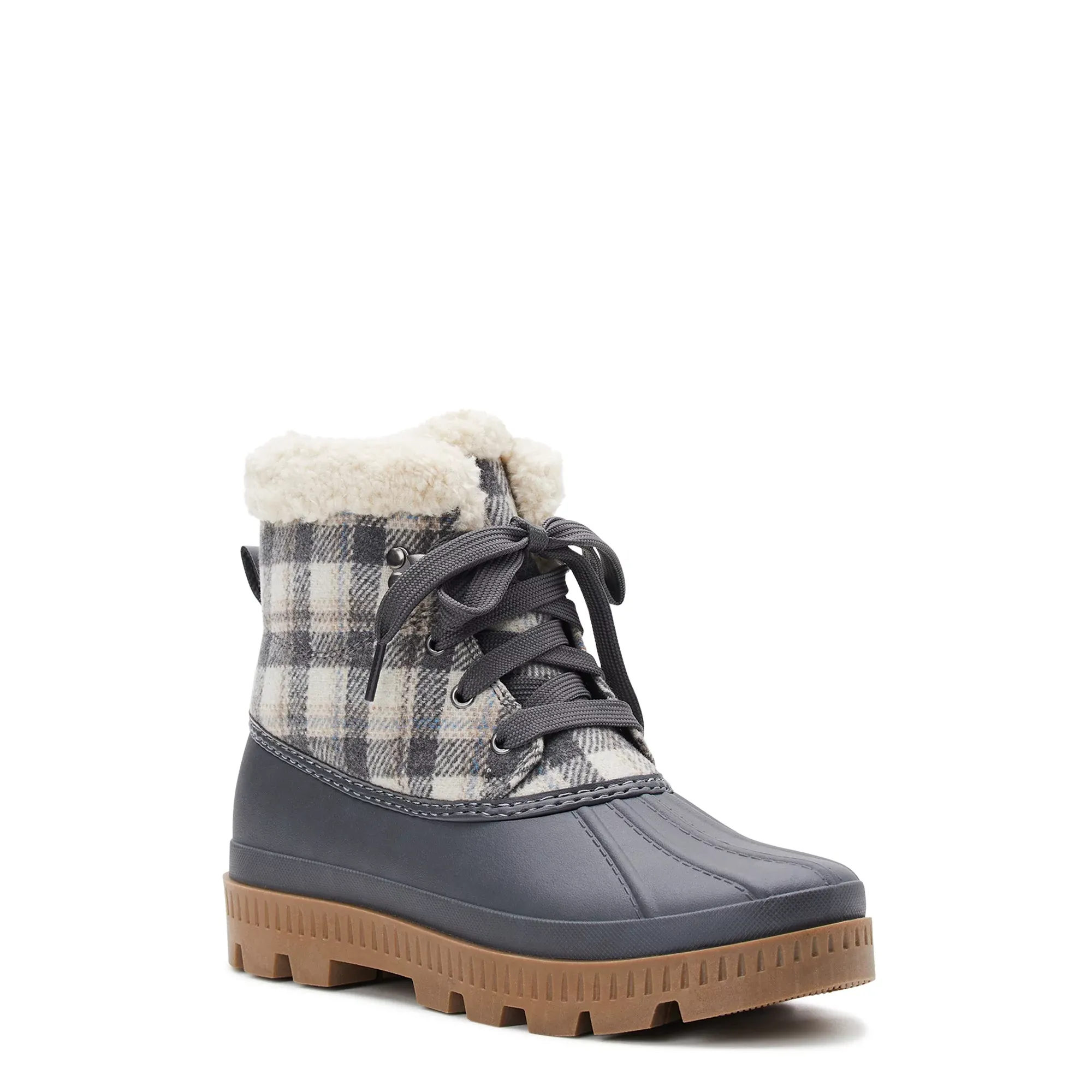 Women’s Lace Up Plaid Duck Boots